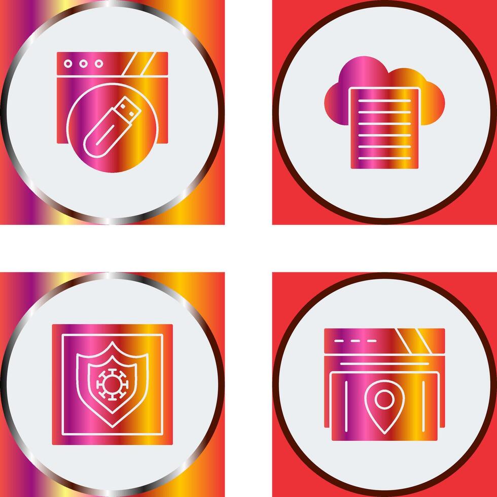 Sheet and Usb Flash Drive Icon vector