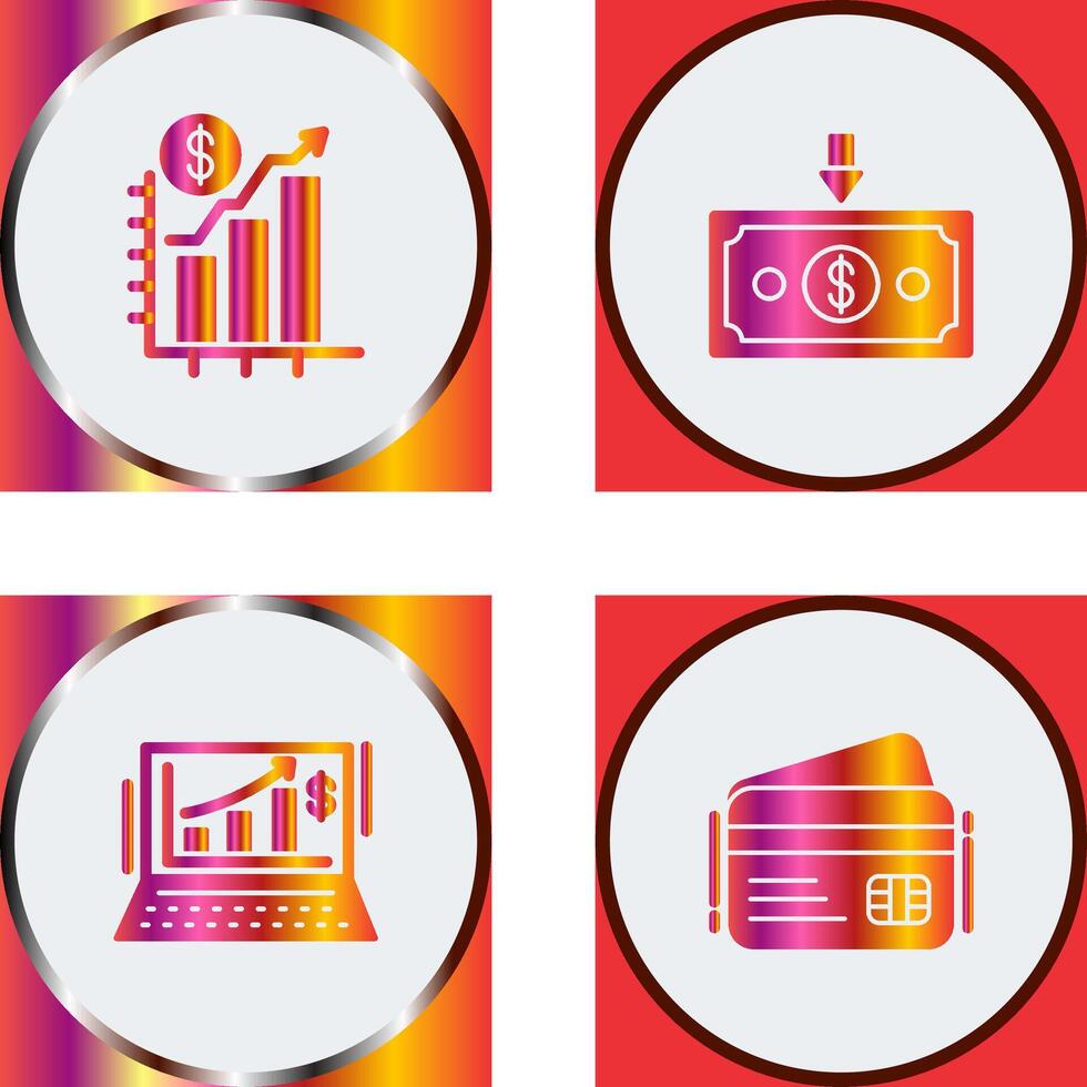 Chart Up and Money Down Icon vector