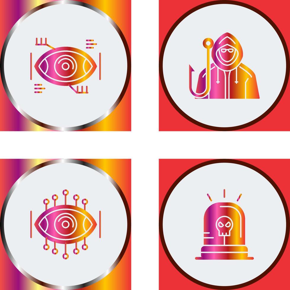Eye Recongnition and Phishing Icon vector