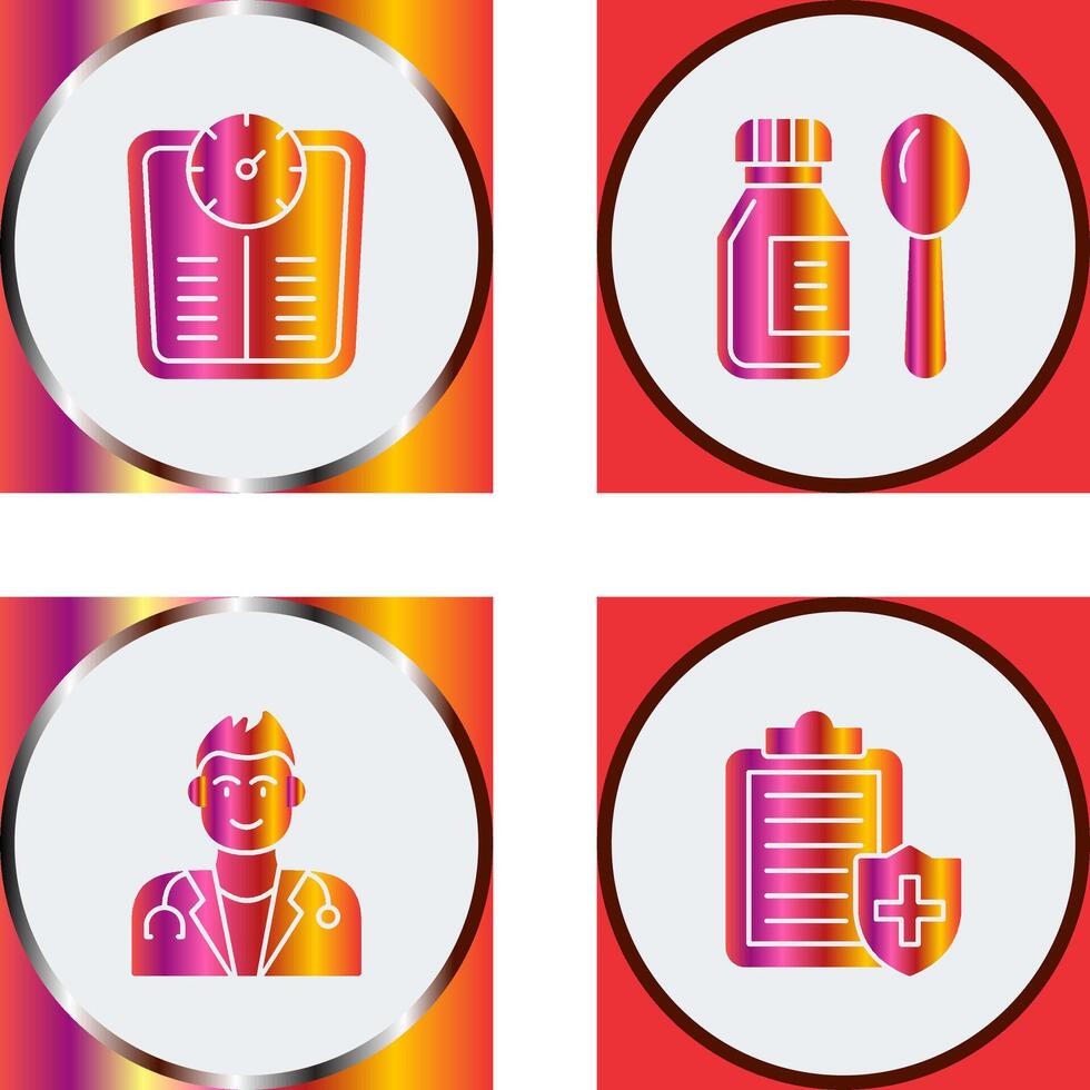 Weight Scale and Syrup Icon vector