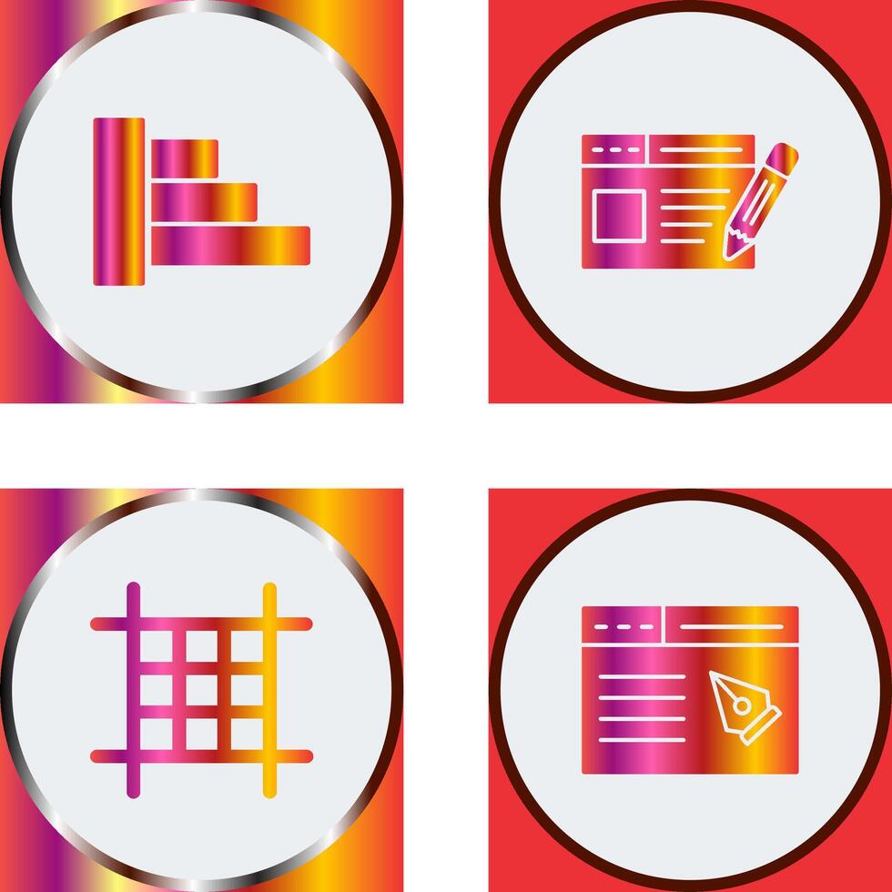 Object Alignment and Web Page Icon vector