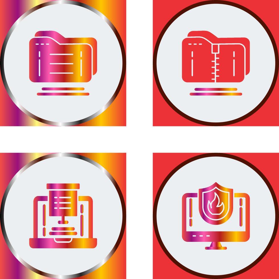 carpeta y comprimido icono vector