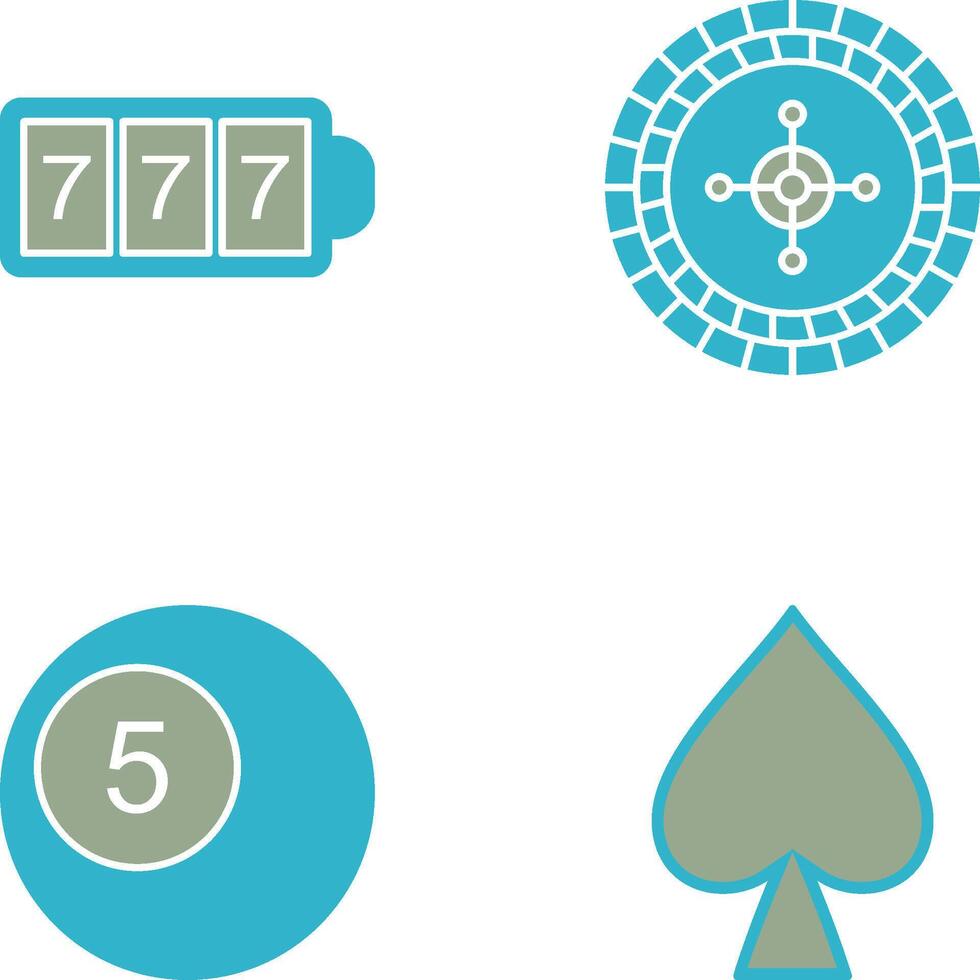 slot machine with sevens and roulette Icon vector