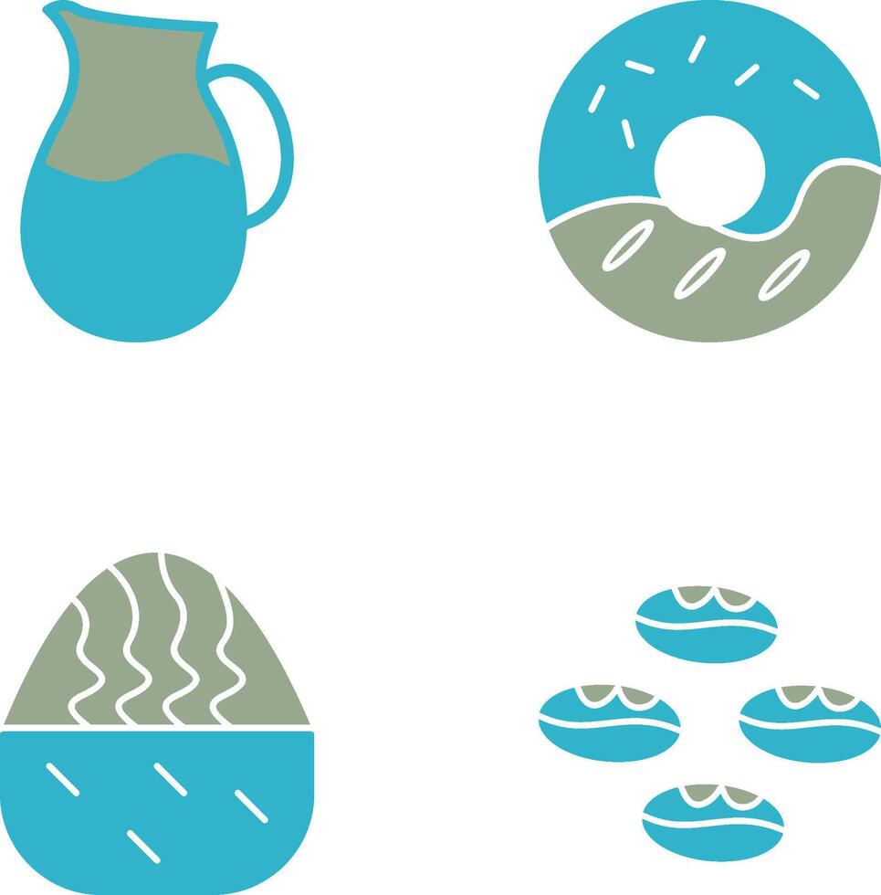 milk jug and cream doughnut Icon vector