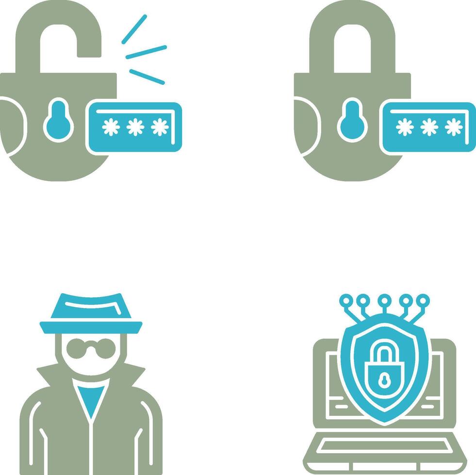 Unlock and Protect Icon vector