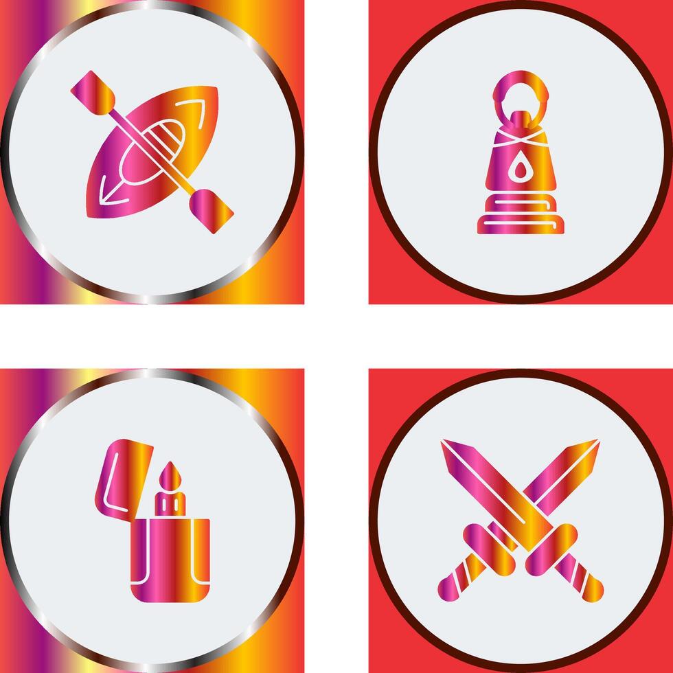 Kayak and Lamp Icon vector