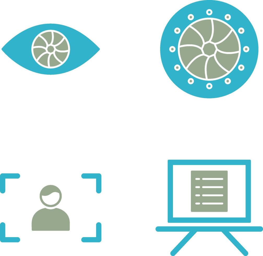 eye and optical diaphram Icon vector