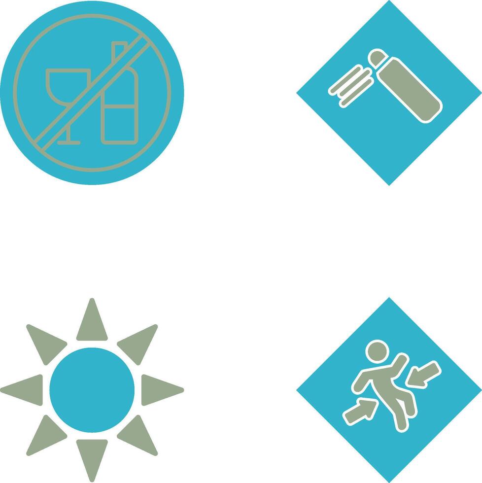 Pressurized cylinder And no drinking Icon vector