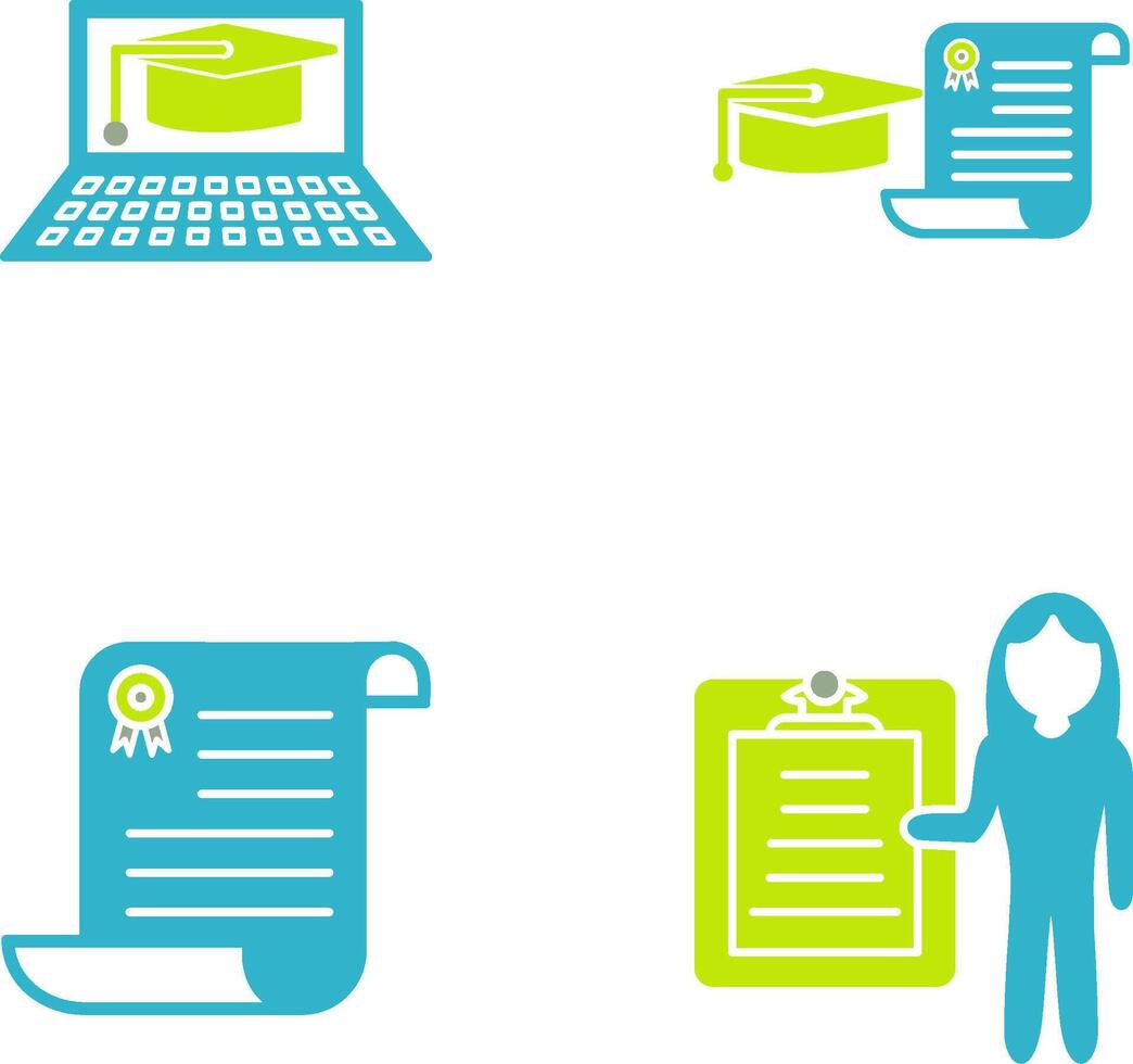Online Graduation and Graduation Icon vector