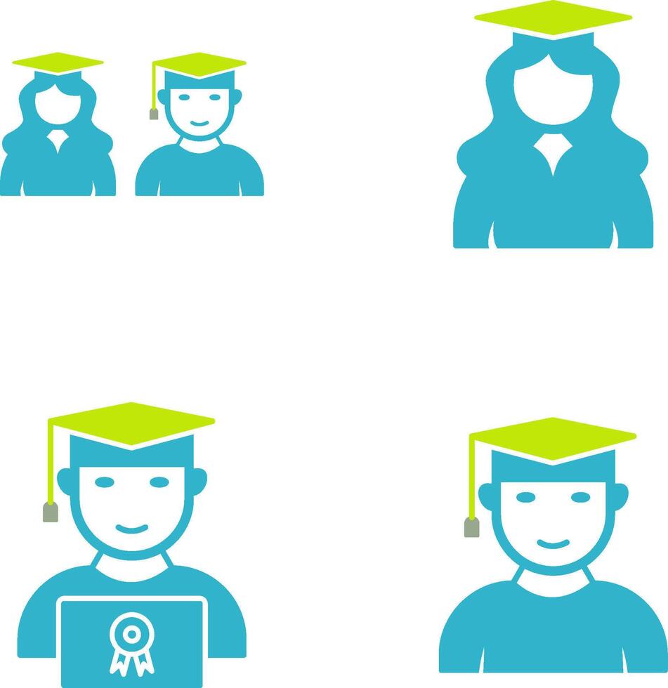 Graduates and Female Graduate Icon vector