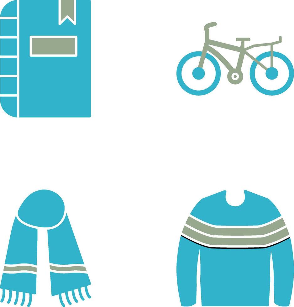 Diary and Bicycle Icon vector