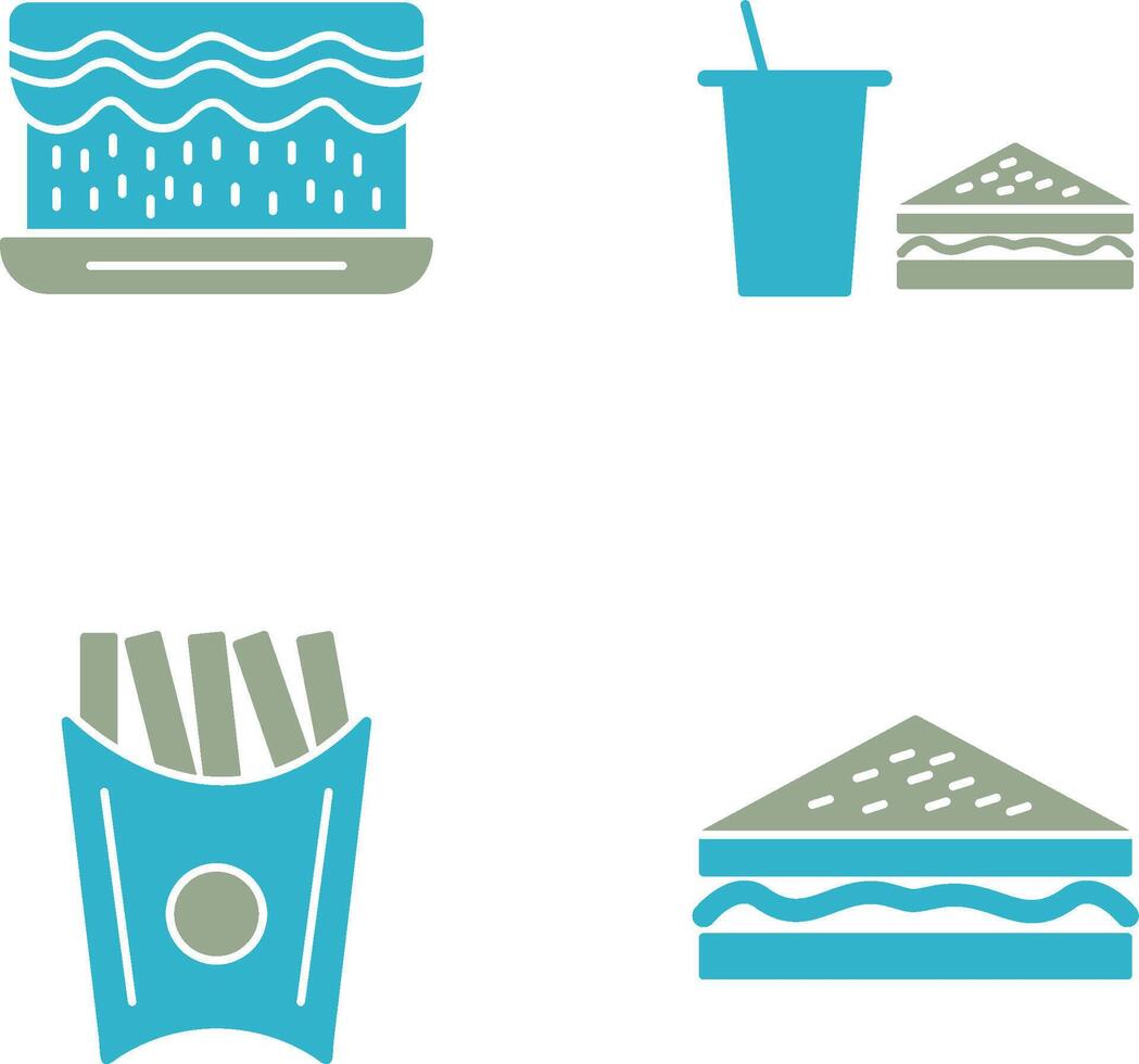 cream cake and lunch bistro Icon vector
