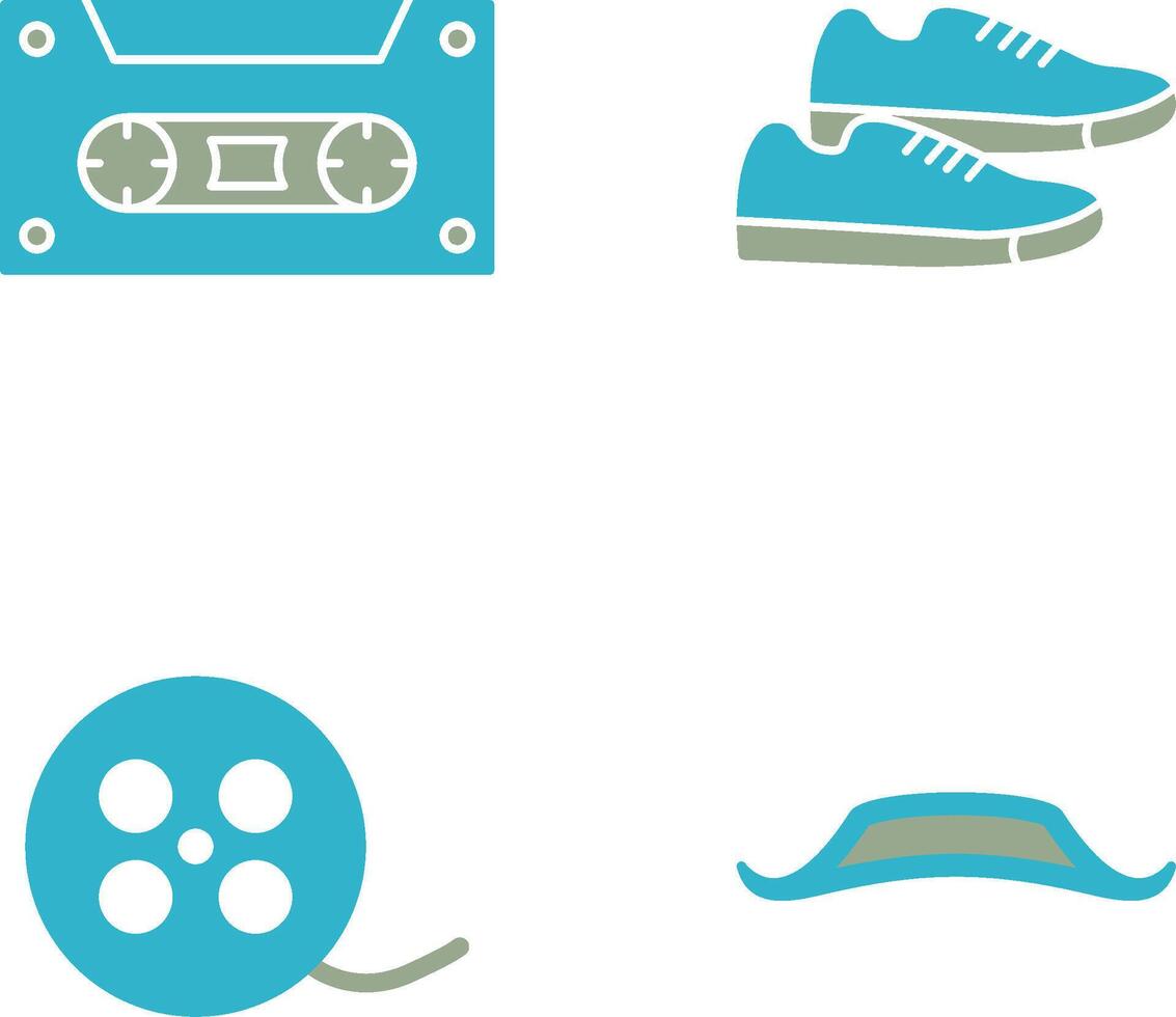 Casette and Sneakers Icon vector