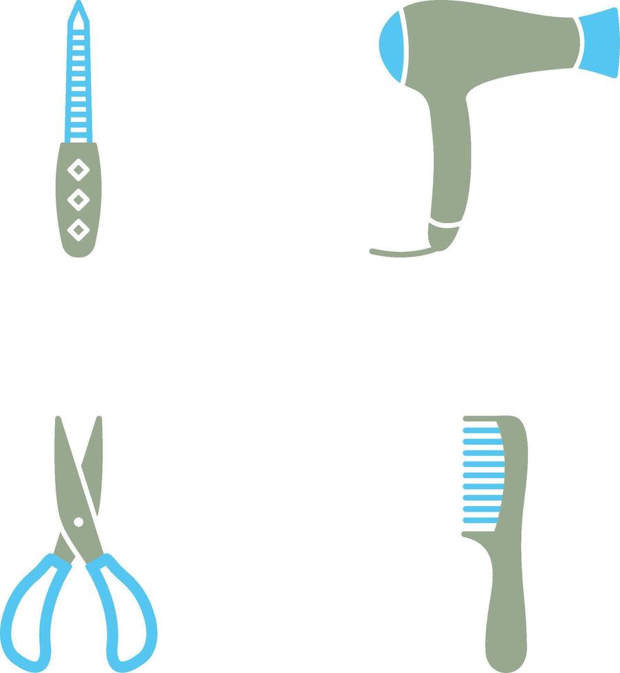 Nail File and Hair Dryer Icon vector