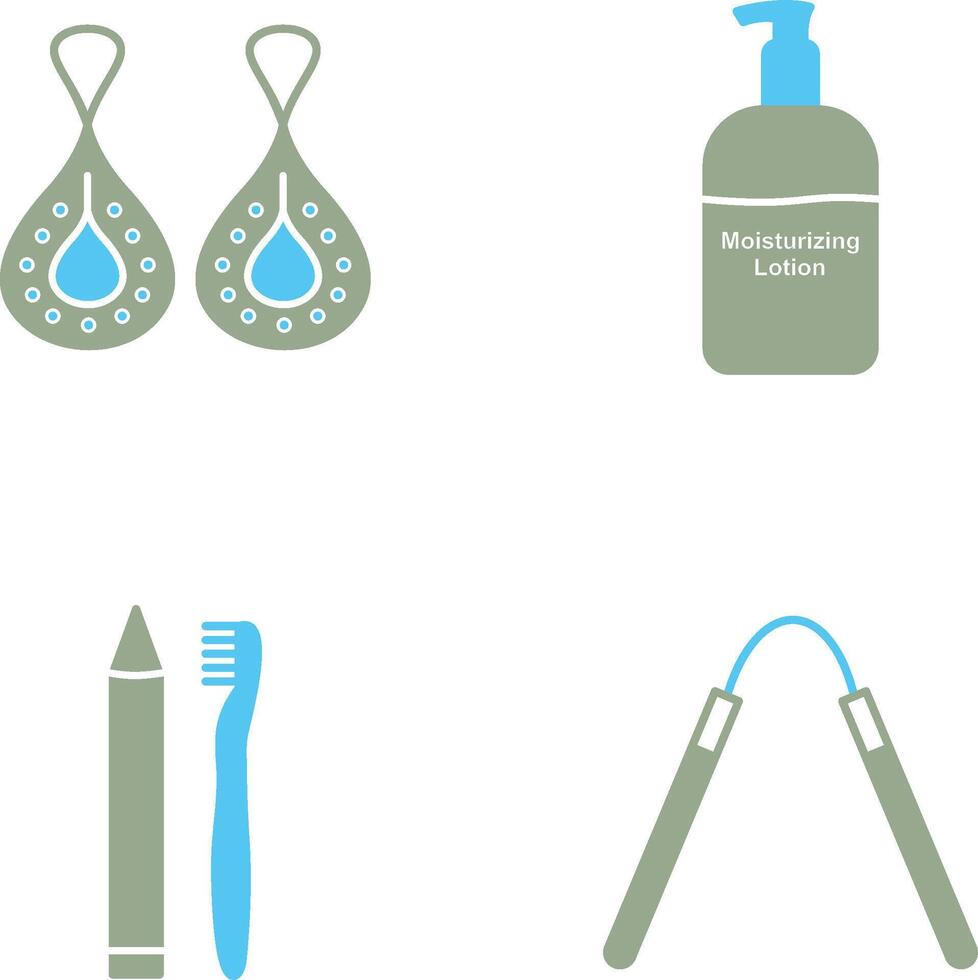 Earring and Lotion Icon vector