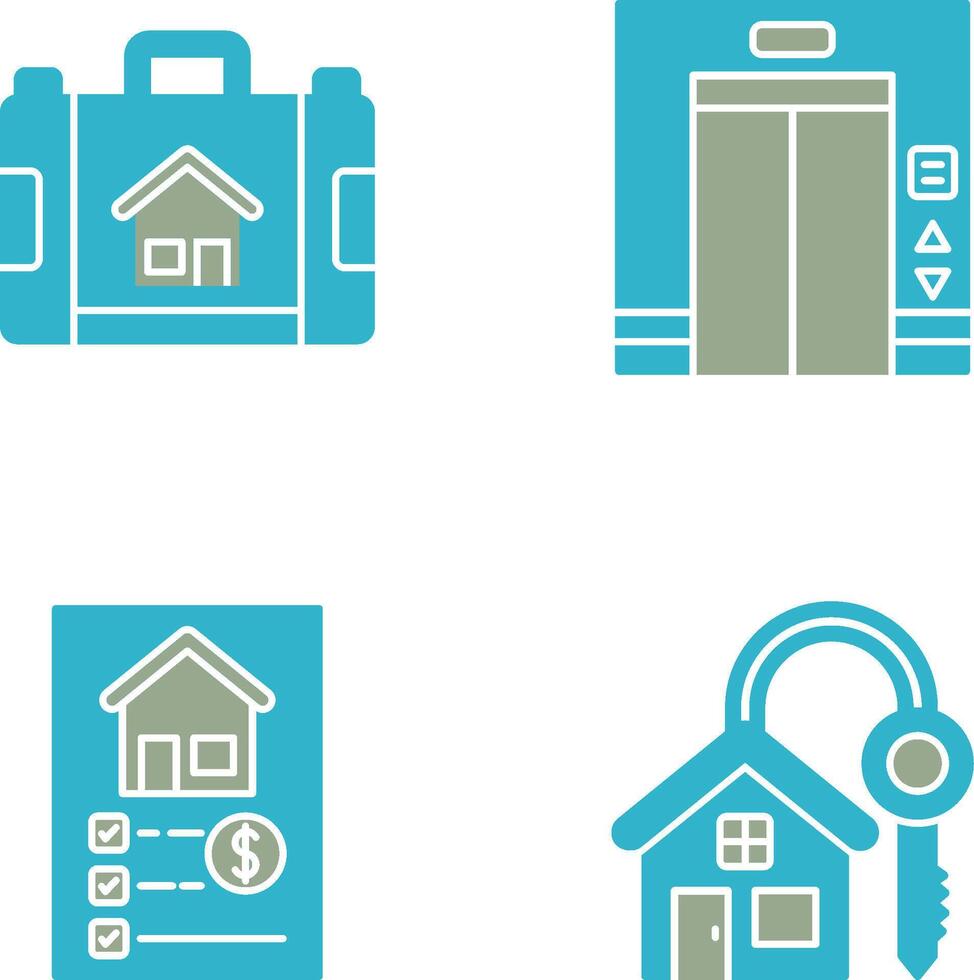 Briefcase and Elevator Icon vector