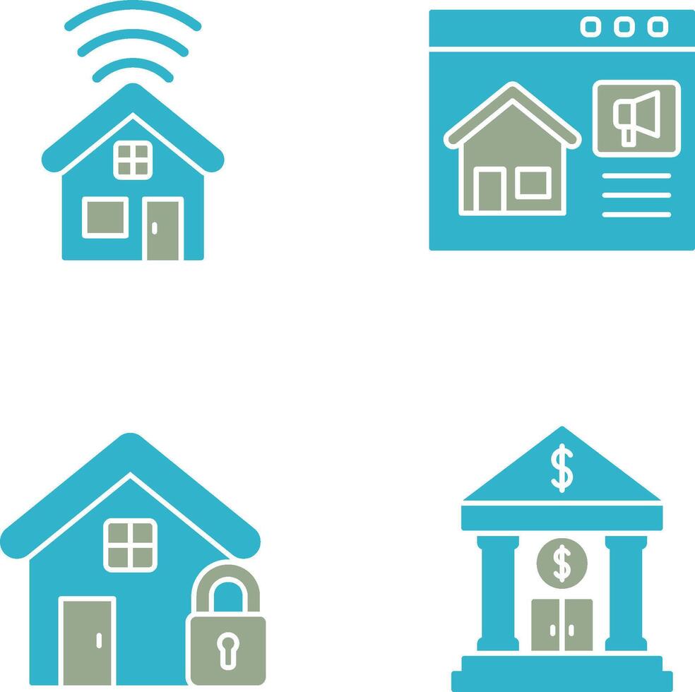 Smart house and Marketing Icon vector