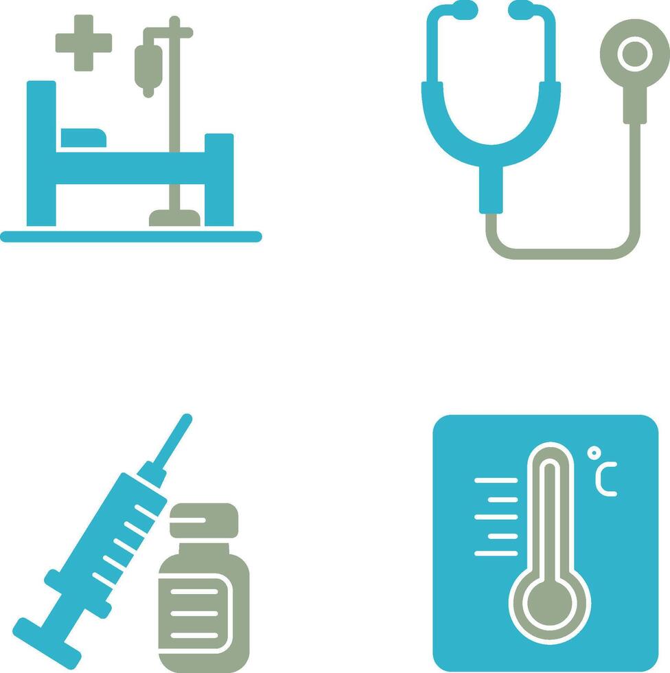 Stethoscope and Hospital Icon vector