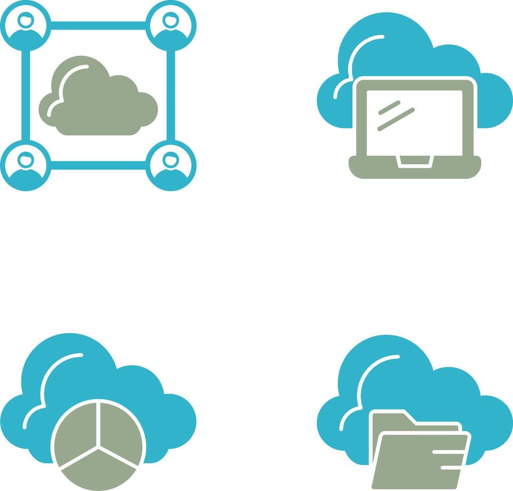 Network and Laptop Icon vector