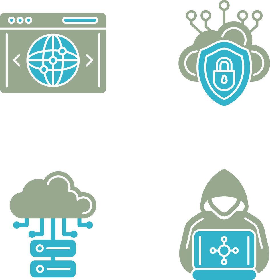 Cloud Security and Website Icon vector