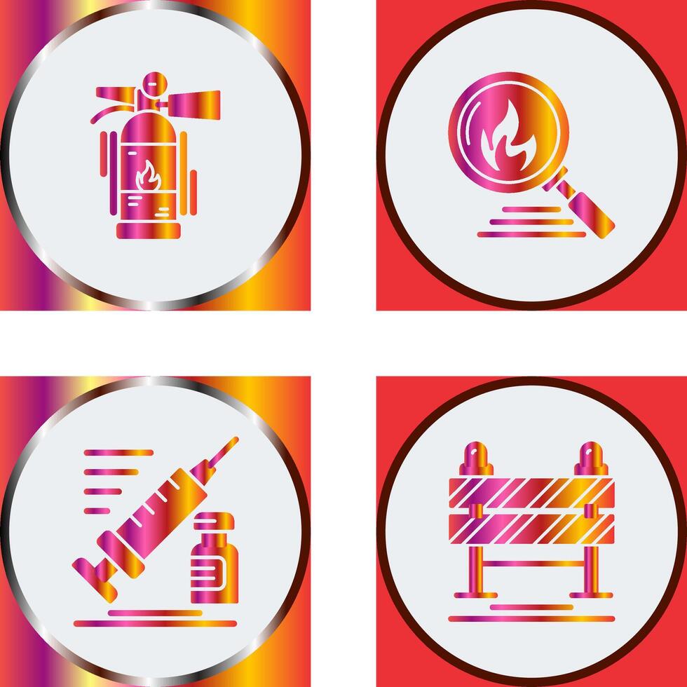 Fire Extinguisher and Disaster Icon vector