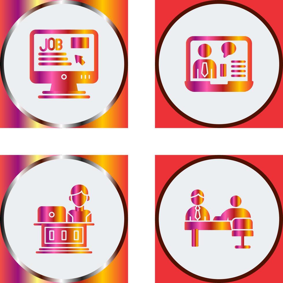 Online Job and Online Job Interview Icon vector
