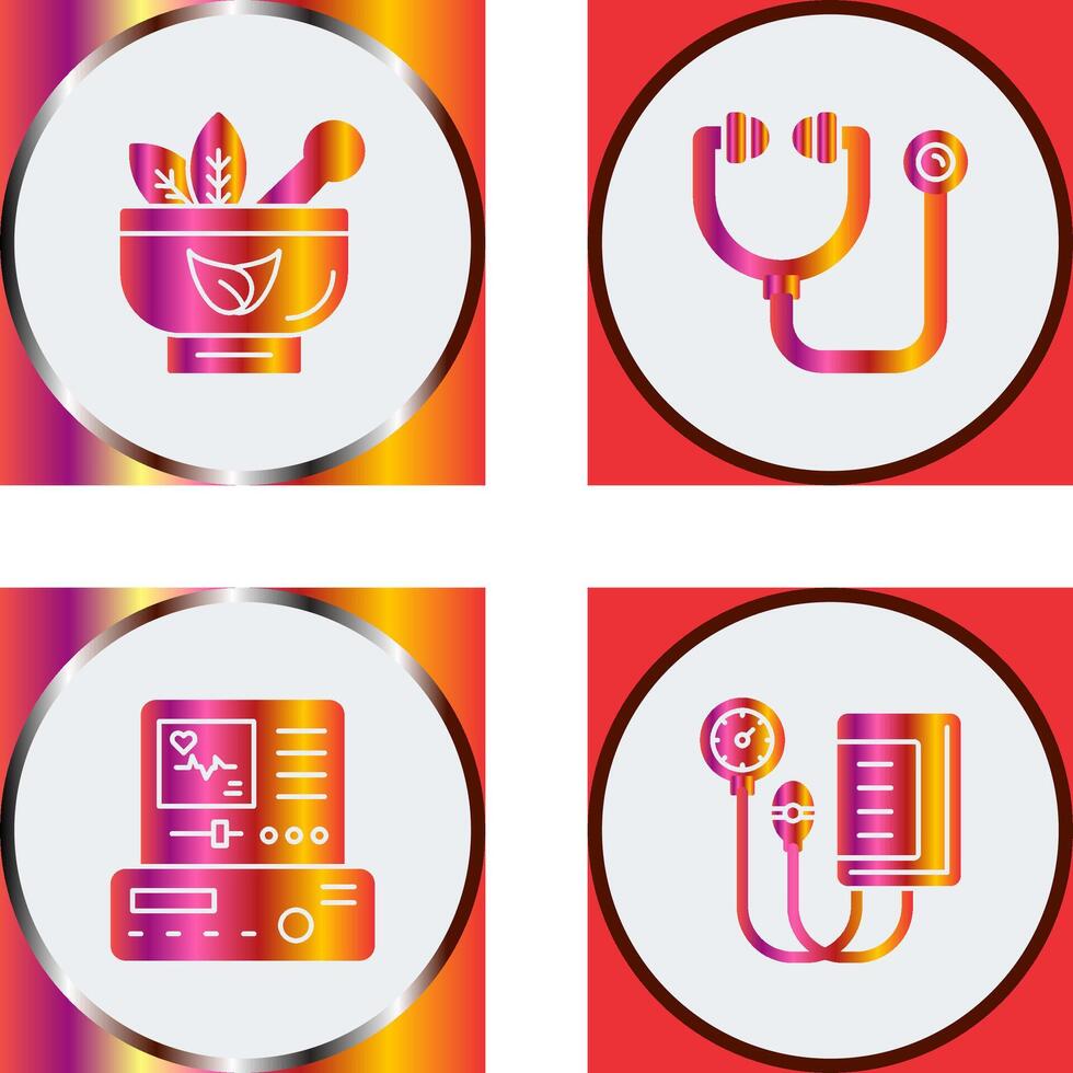 Ayurvedic and Stethoscope Icon vector