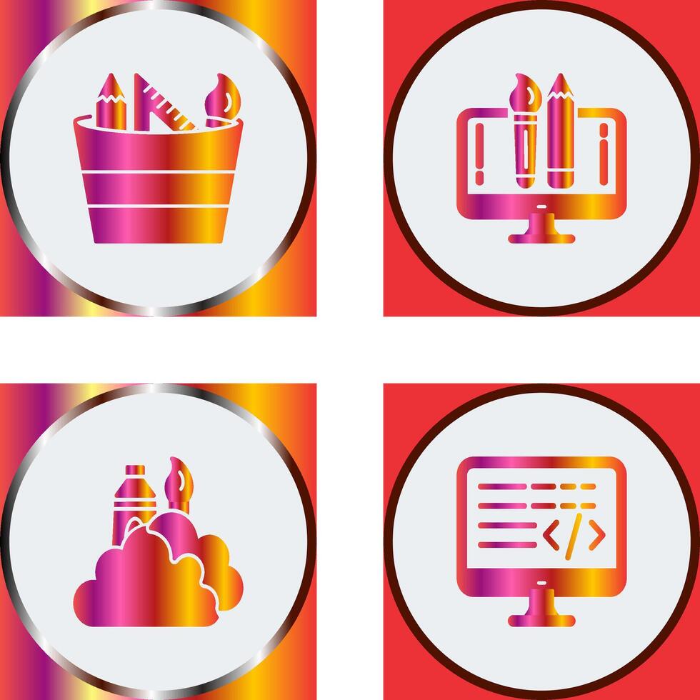 graphic tools and creative design Icon vector