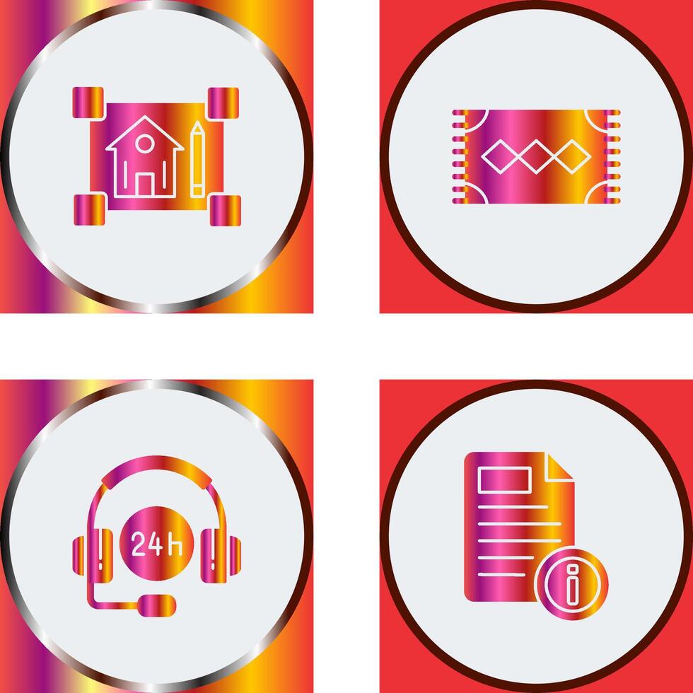 blueprint and rug Icon vector