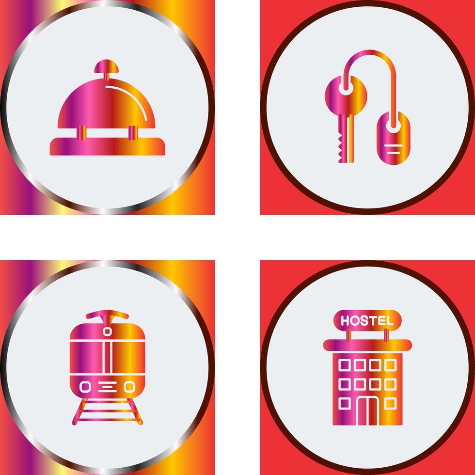Room key and Desk Bell Icon vector