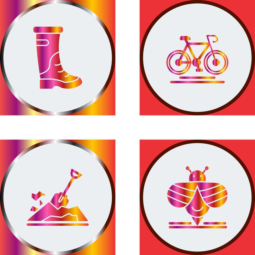 Rain Boots and Cycling Icon vector