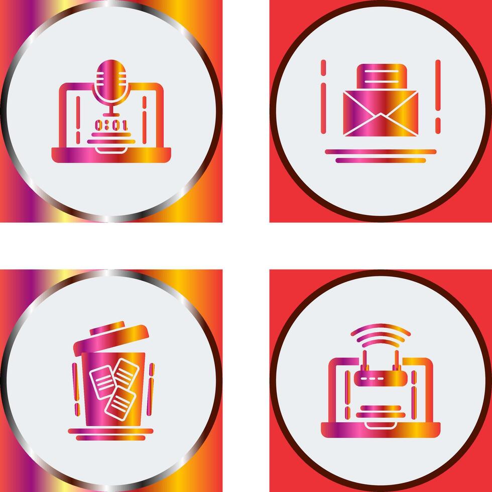 Voice Recorder and Email Icon vector