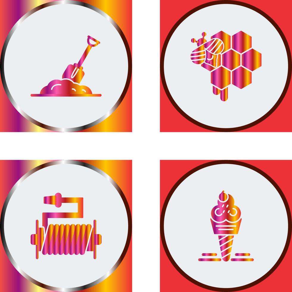 Digging and Honeycomb Icon vector
