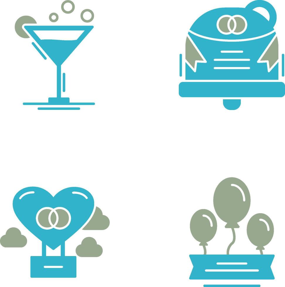 Coktail and Wedding Icon vector