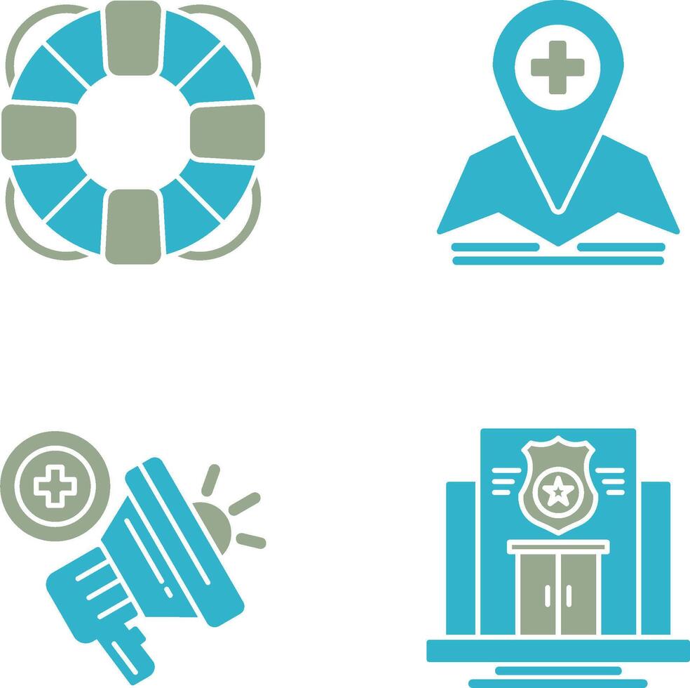 Lifesaver and Location Icon vector