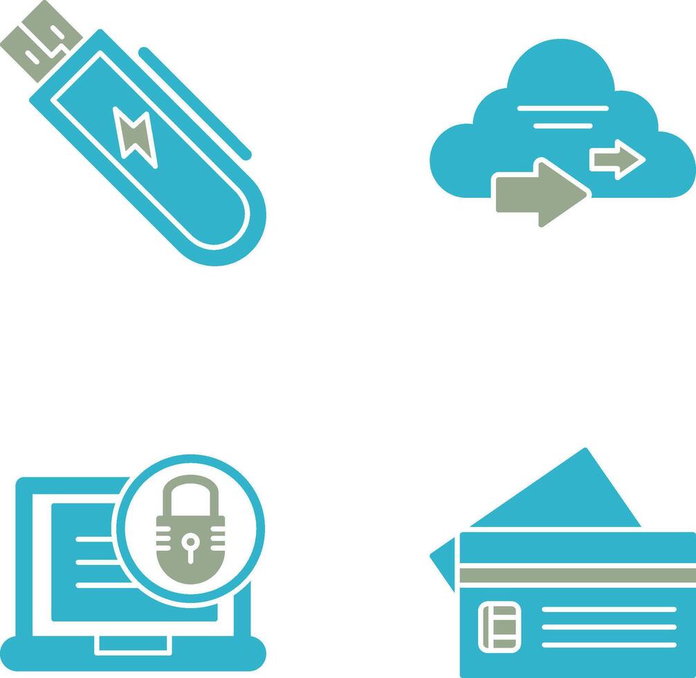 Usb and Cloud Icon vector