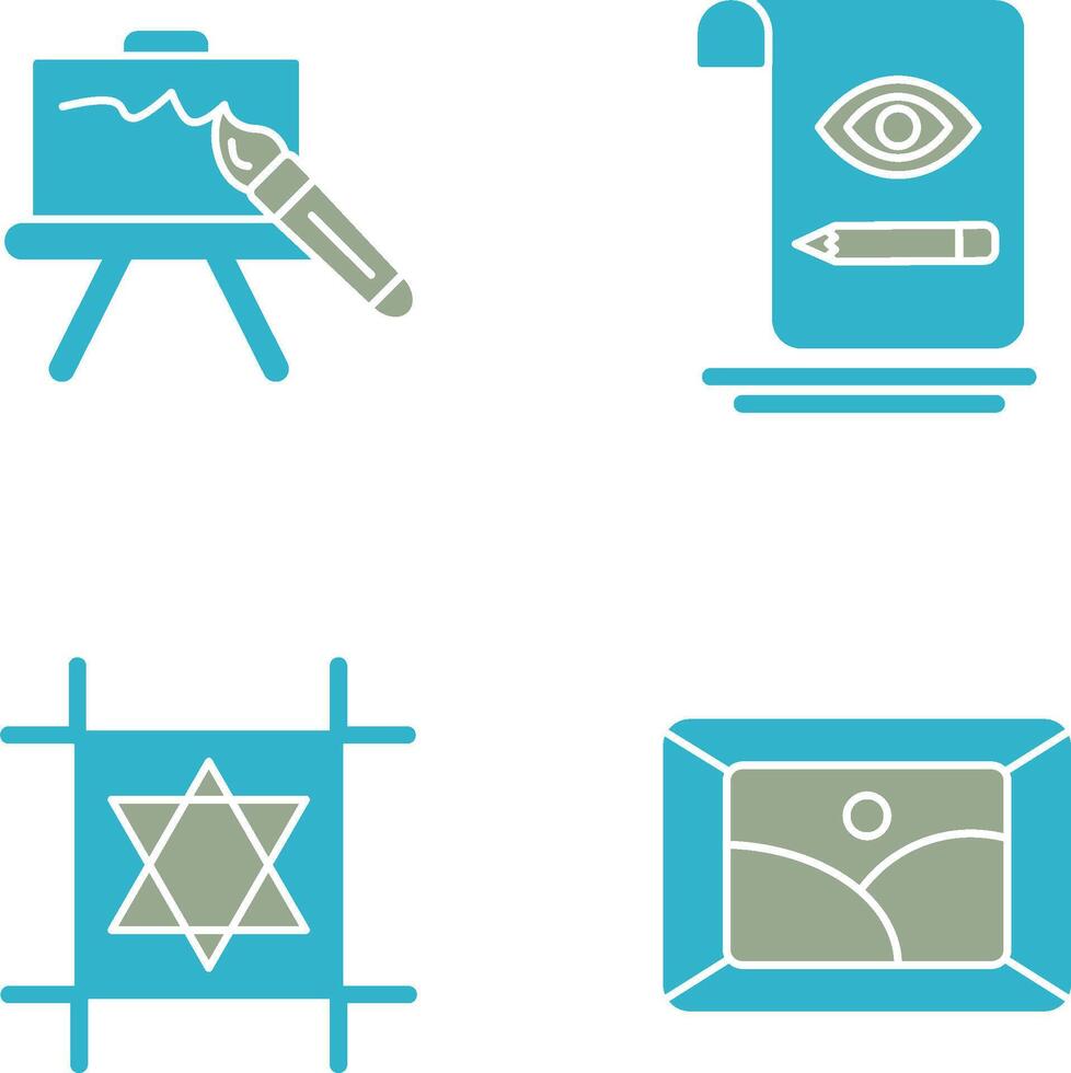 canvas and sketch Icon vector