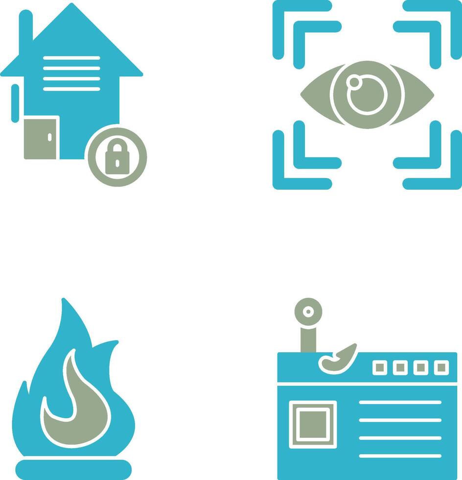 Real Estate and Eye Scan Icon vector