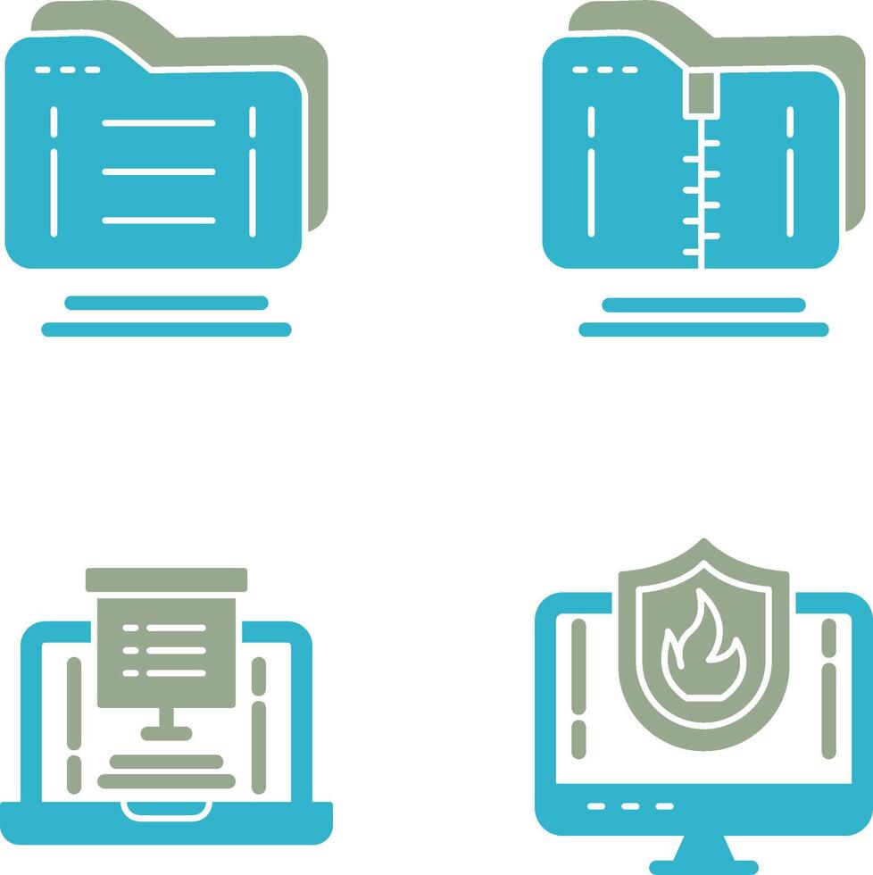 Folder and Compressed Icon vector