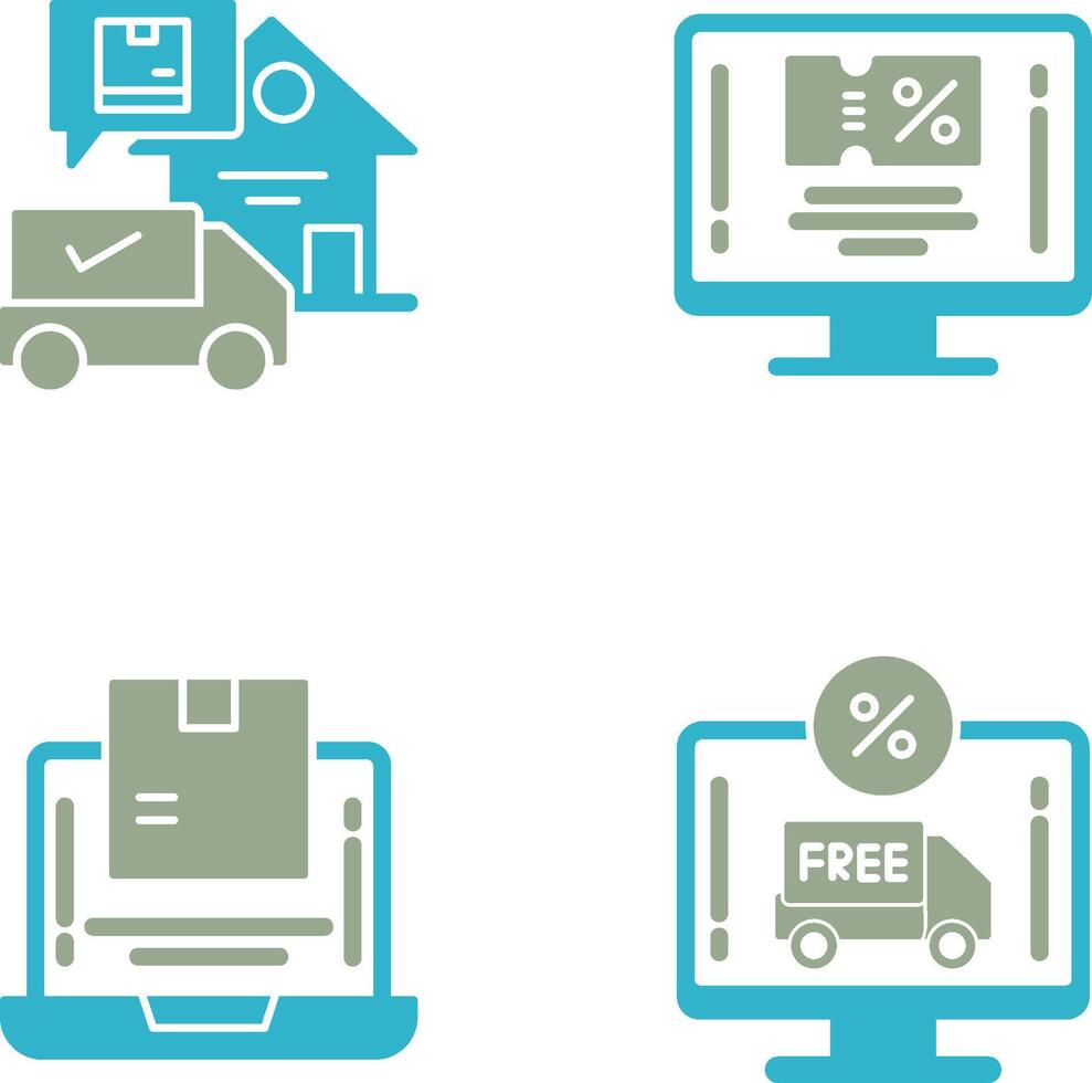 Package Receving and Couption Icon vector