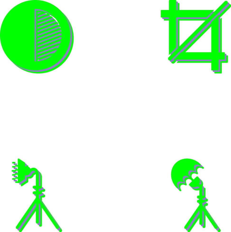 contrast and crop Icon vector