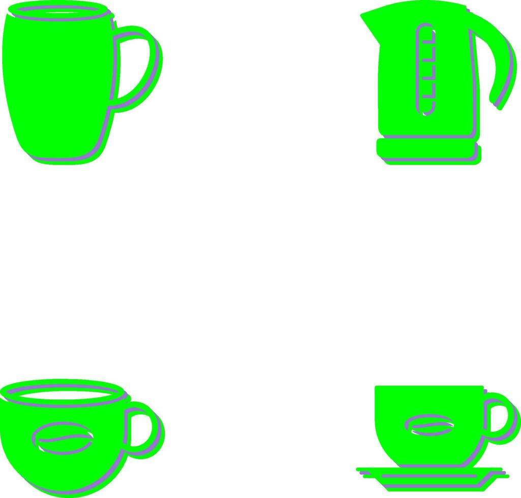 mug and kettle Icon vector