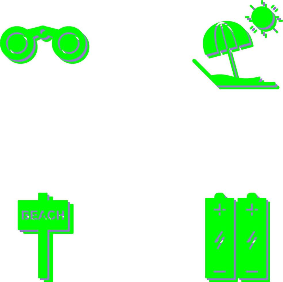 Binoculars and beach Icon vector