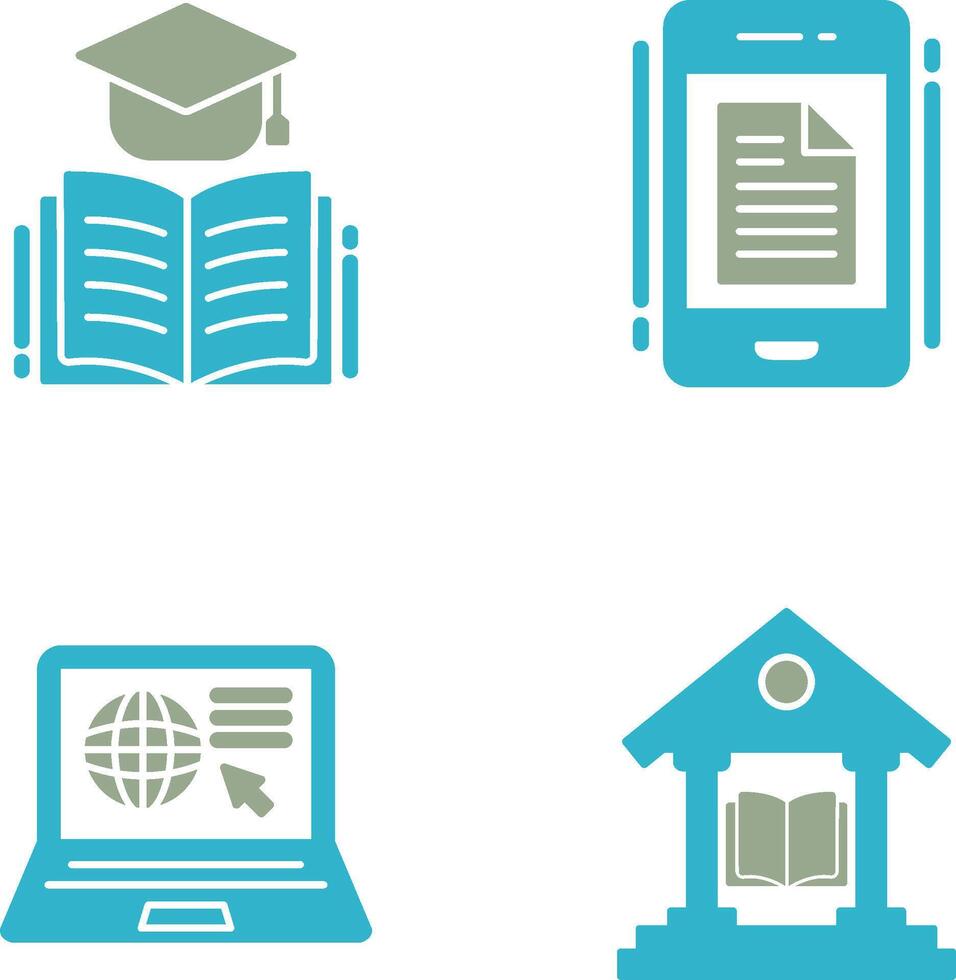 Graduation and Phone Icon vector