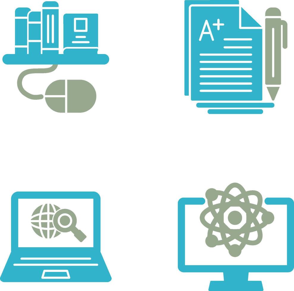 Digital Library and Essay Icon vector