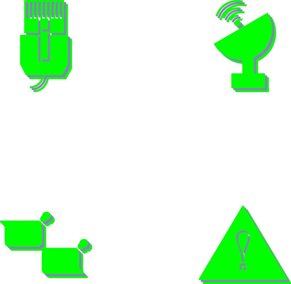 Internet cable y satélite icono vector