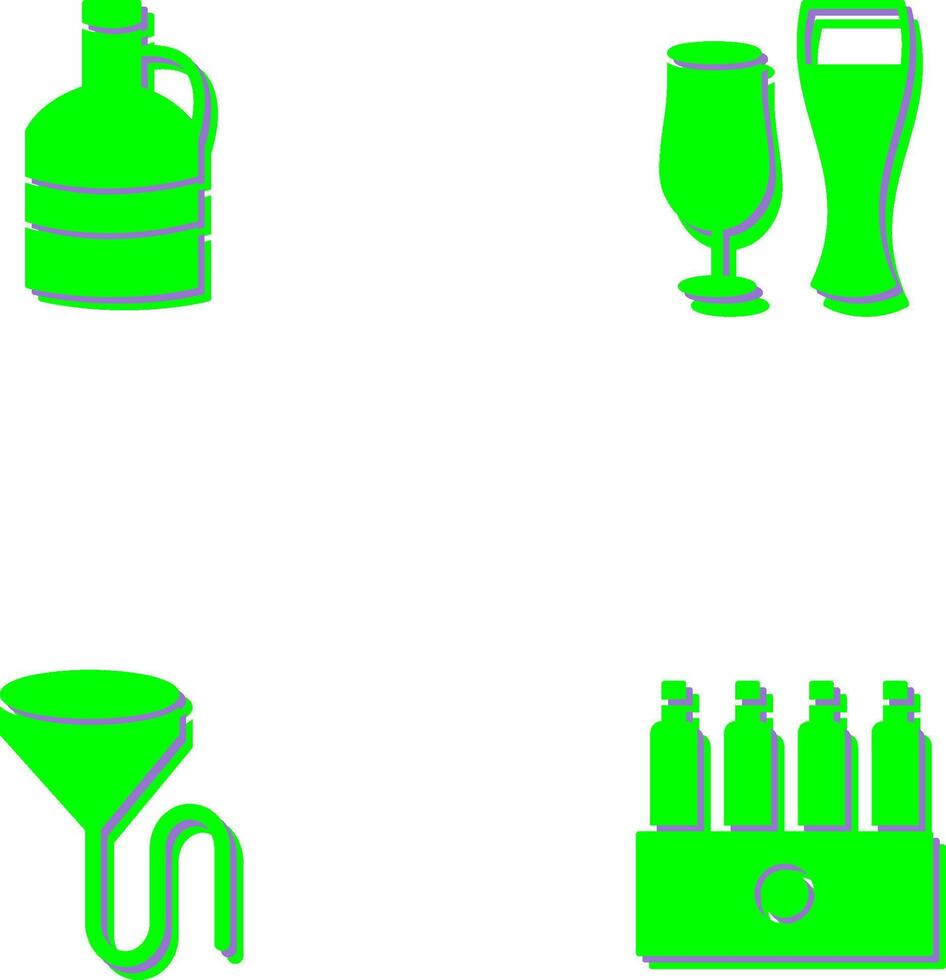 moon shine and beer glasses Icon vector