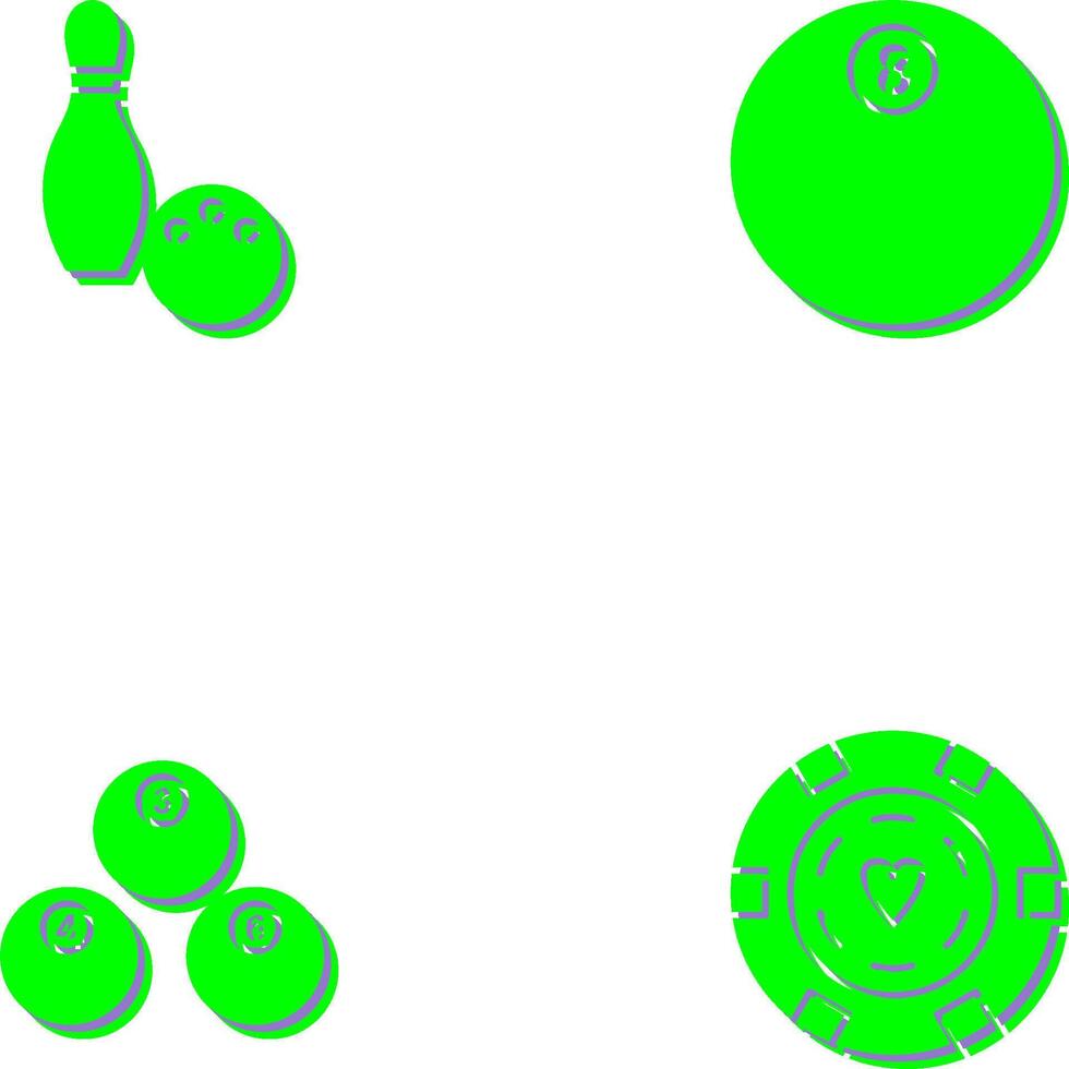 Bowling and Eight Ball Icon vector