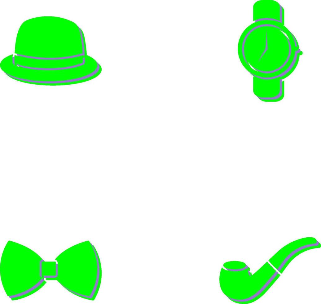 Hat and Watch Icon vector