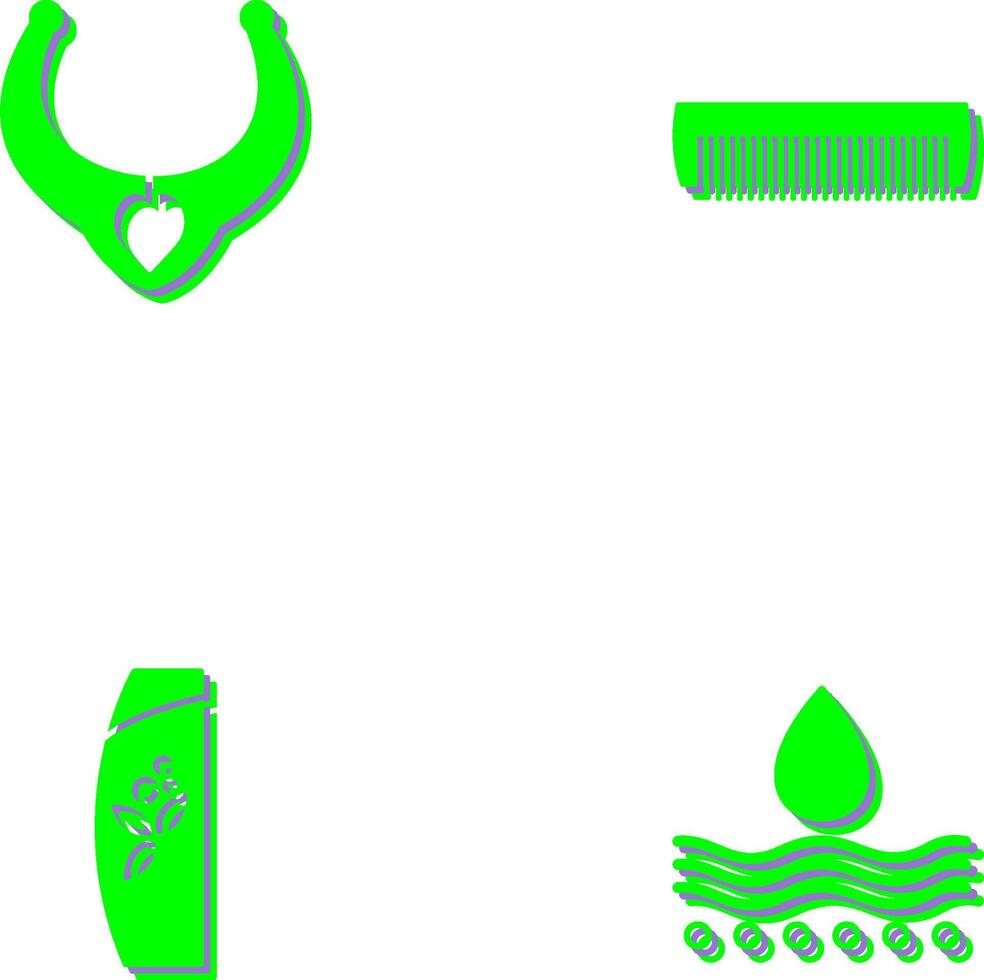 Necklace and Comb Icon vector